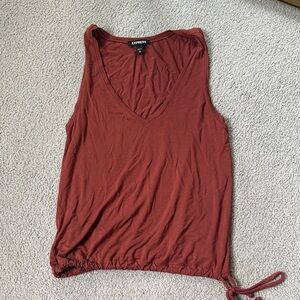 Express Women's Rust Tank with V-Neck and Drawstring